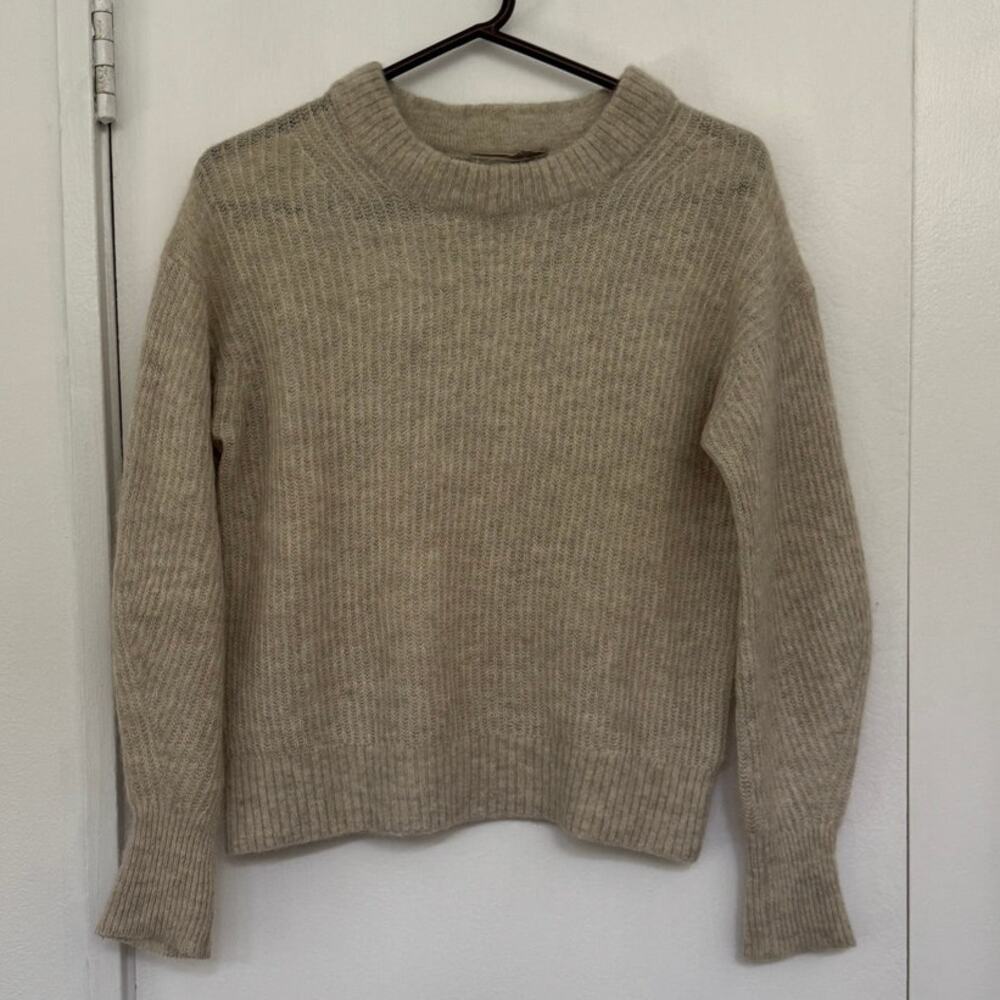 Everlane The Cocoon Crew in Alpaca Heather Light Grey / Cream Size XS